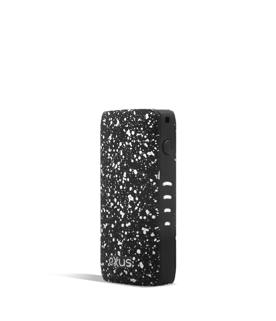 Black White Spatter side view Exxus Vape Push 510 Thread Battery on white background