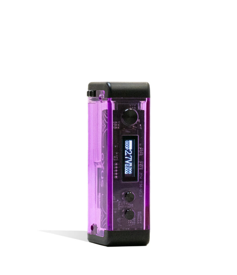 Purple Exxus Vape Adapt 510 Thread Battery Front View on White Background
