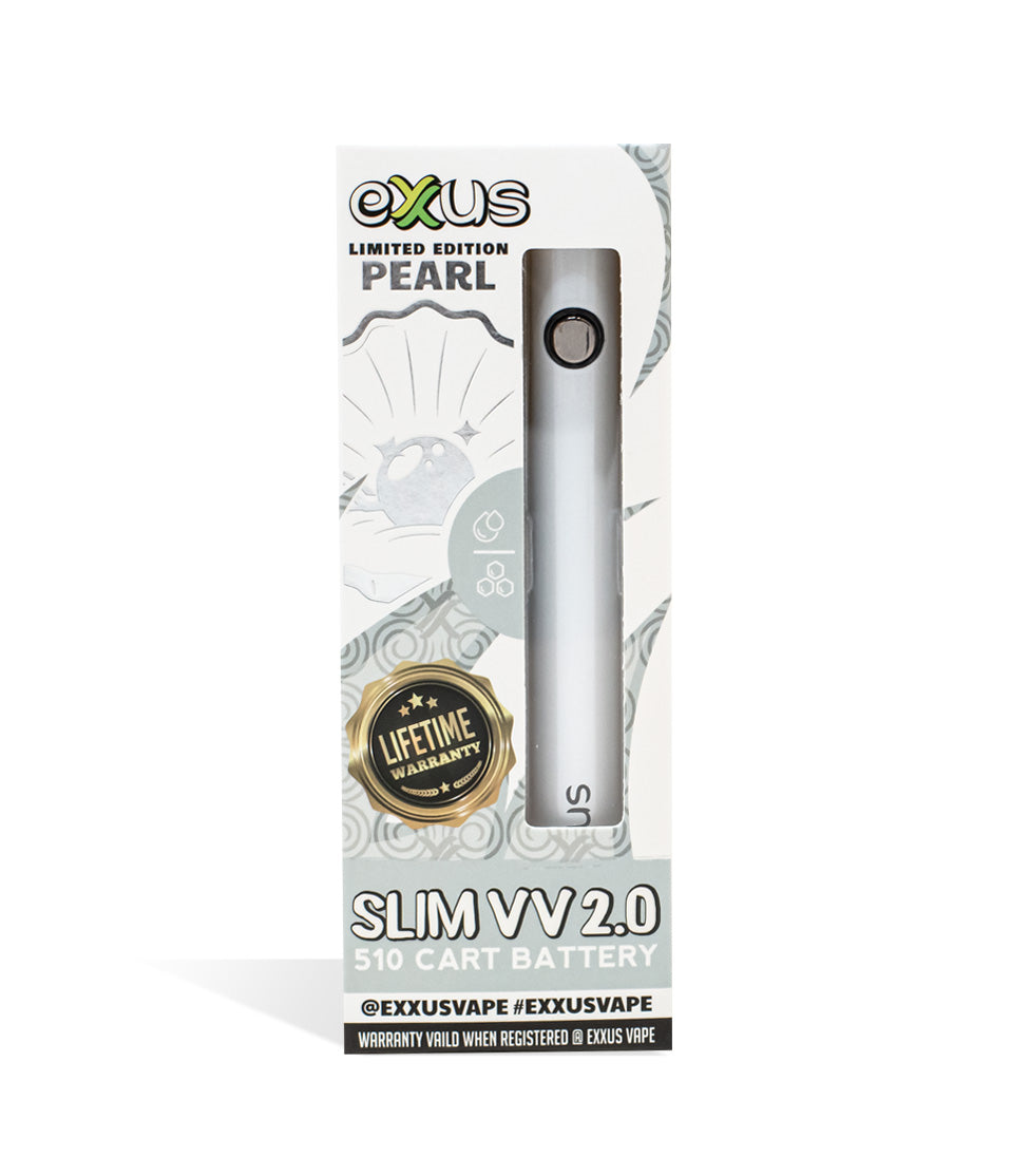 Pearl Exxus Vape Slim VV 2.0 510 Thread Battery single pack on white background