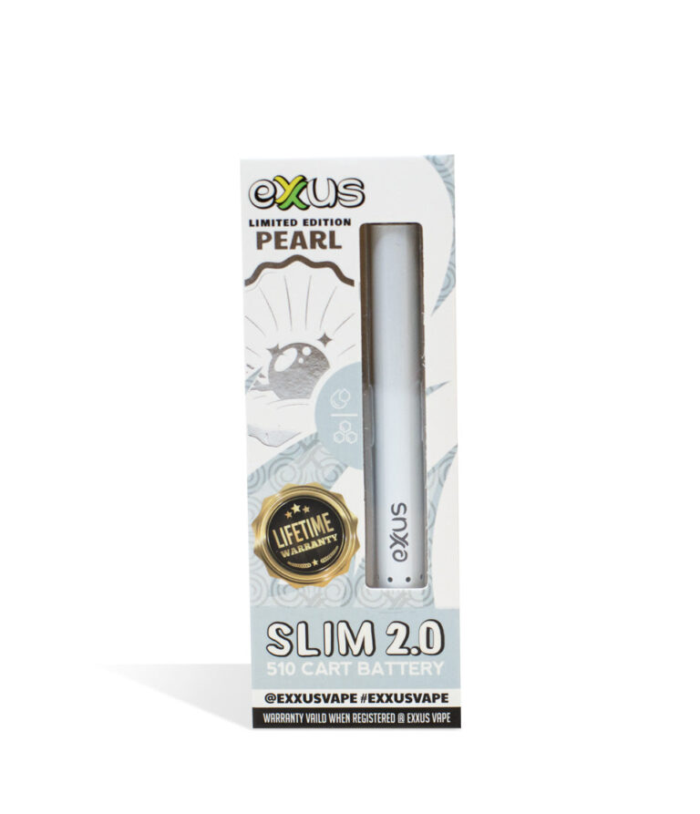 Pearl Exxus Vape Slim 2.0 510 Thread Battery single pack on white background