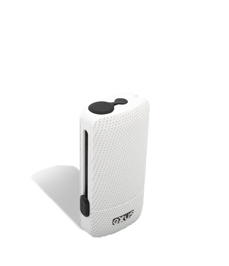 Arctic White above view Exxus Vape Push 510 Thread Battery on white background