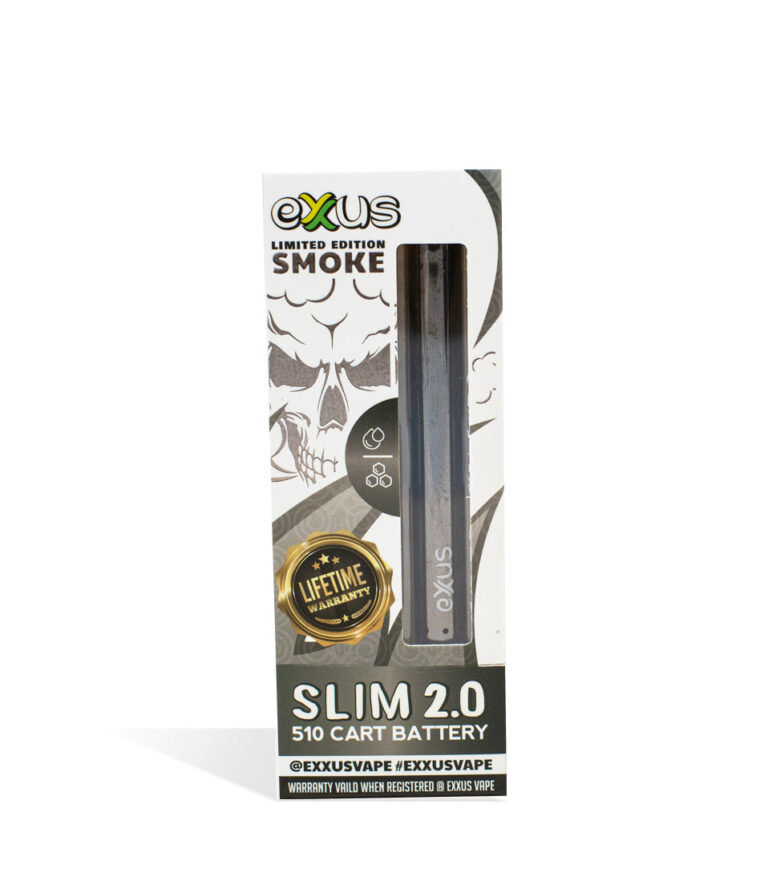 Smoke Exxus Vape Slim 2.0 510 Thread Battery single pack on white background