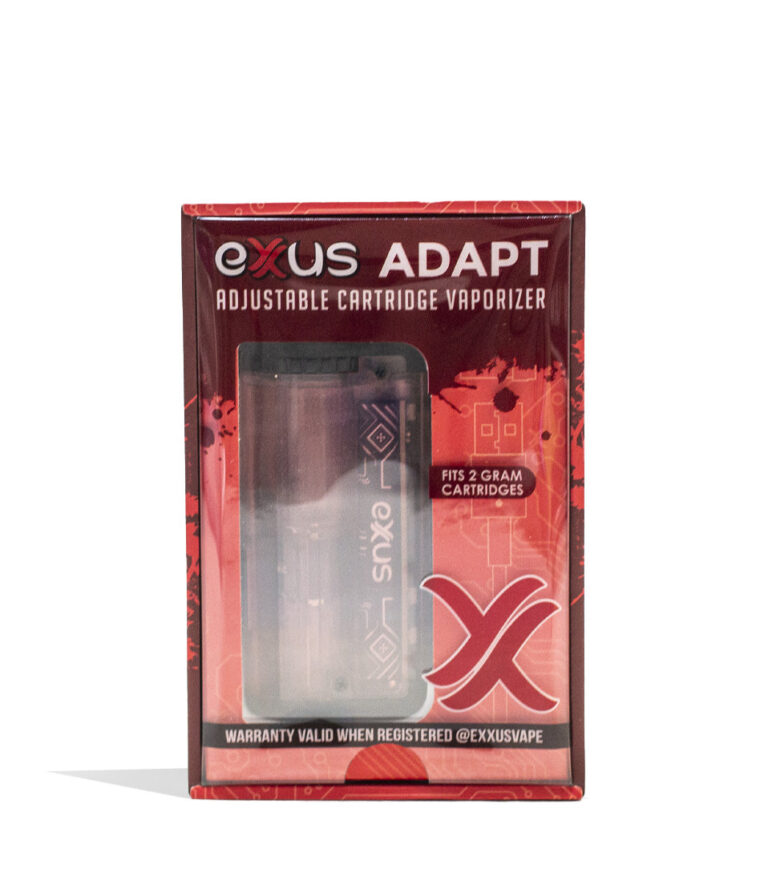 Red Exxus Vape Adapt 510 Thread Battery Packaging Front View on White Background