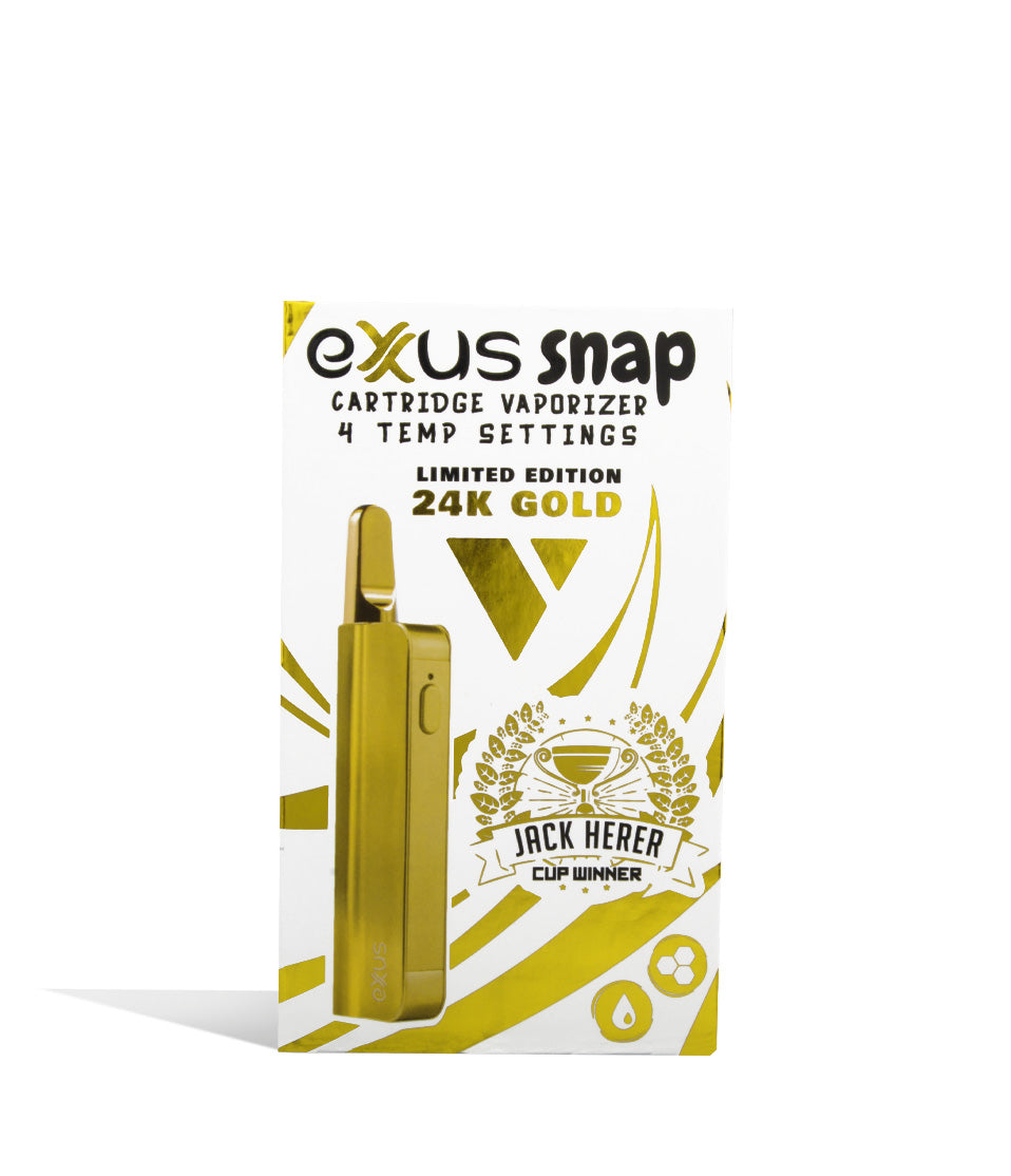 Gold Packaging Exxus Vape Snap VV 510 Thread Battery on white background