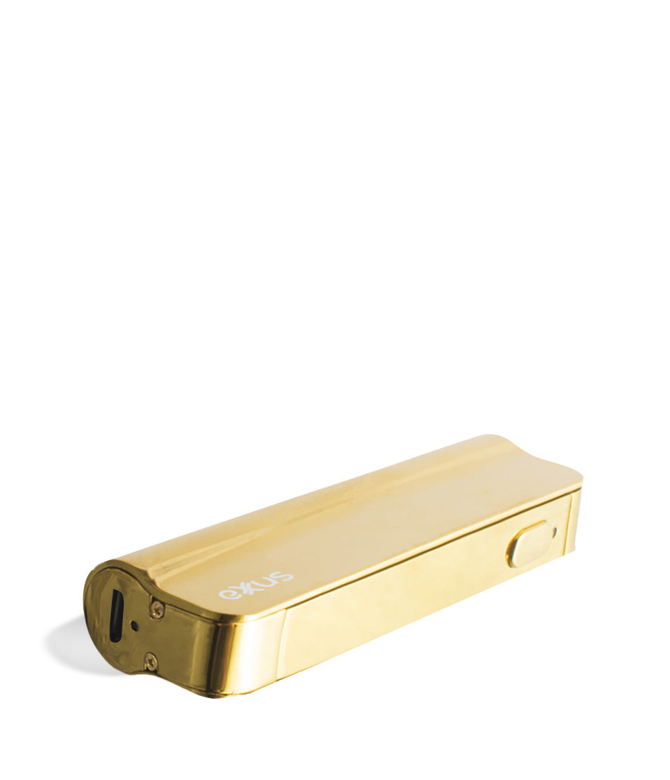 Gold bottom view Exxus Vape Snap VV 510 Thread Battery on white background
