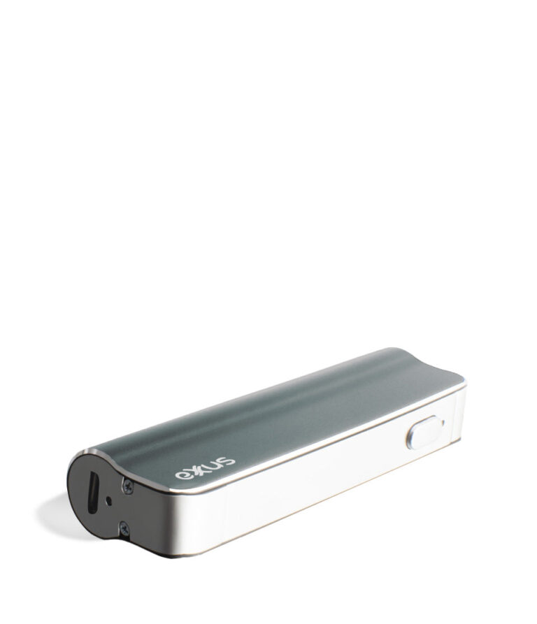 Gunmetal bottom view Exxus Vape Snap VV 510 Thread Battery on white background
