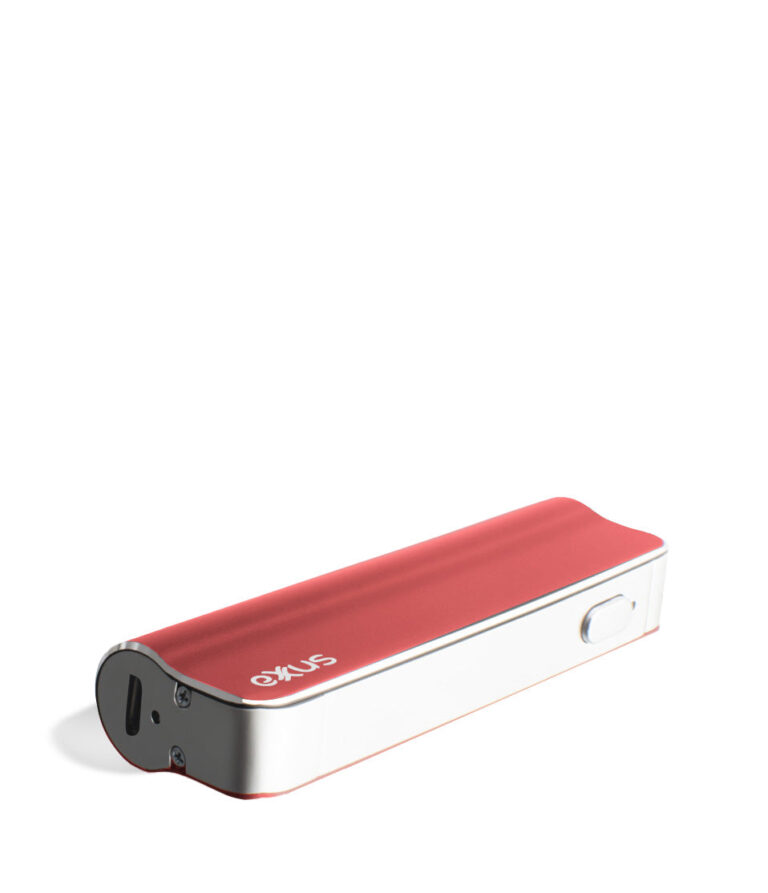 Red bottom view Exxus Vape Snap VV 510 Thread Battery on white background