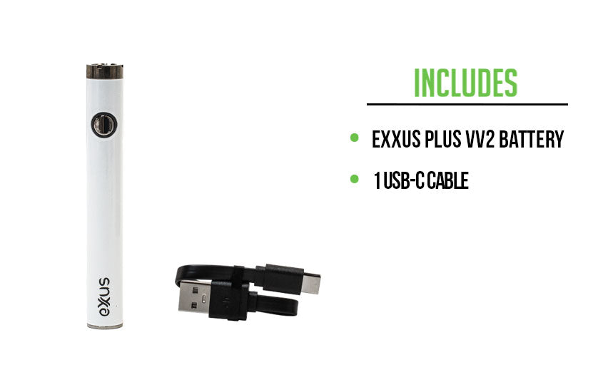 What's included with the Exxus Plus VV 2.0 on white background