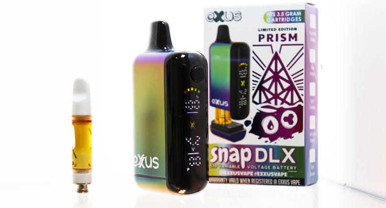 Exxus Snap DLX standing on white display surface with packaging nearby