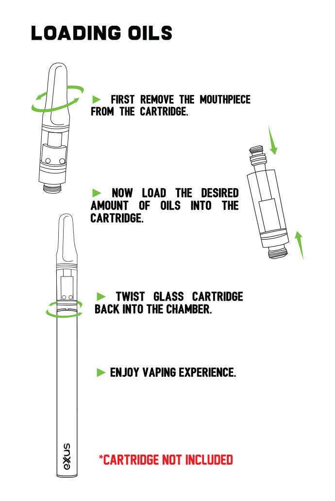 how to load your oils for the Exxus Tap VV 2.0 on white background