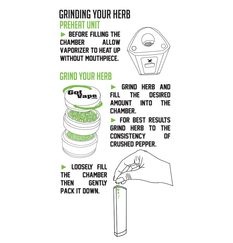 Grinding herb for the Exxus Mini Plus